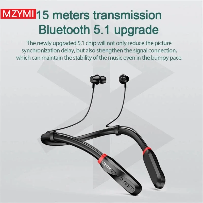 MZYMI Neckband Bluetooth Headphones I35 In Ear Headset 9D Sound Wireless Earphone 200 Hour Play Sport Earbuds Waterproof - Image 5