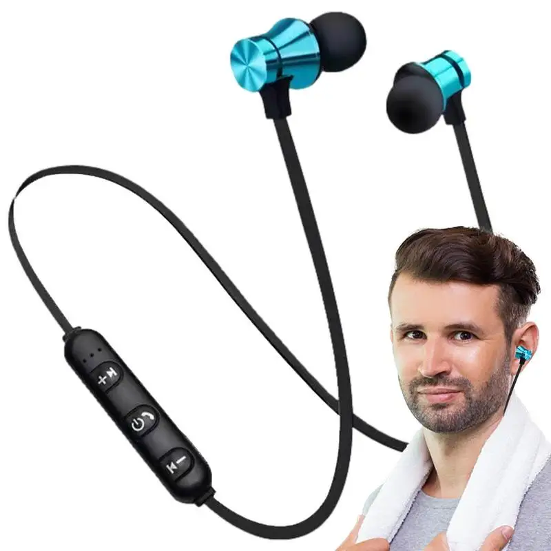 New Blue tooth-Compatible Wireless Earphone Sport Headset Noise Cancelling Earbuds Neckband Magnetic Headphone With Mic - Image 5