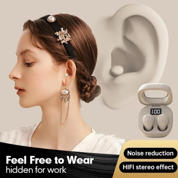 Smallest Invisible Mini Earbuds Wireless Bluetooth, Low Profile Micro Tiny Discreet Hidden Earbuds for Work, Small Headphones - Image 6