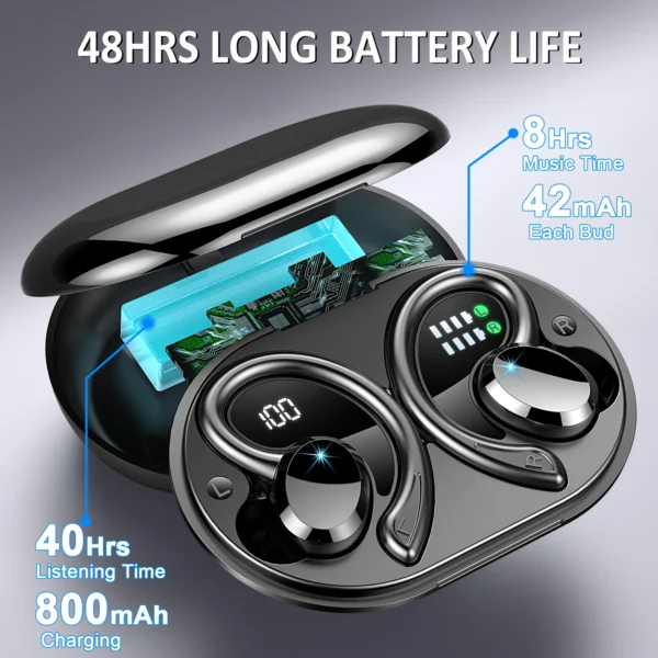 Wireless Earbuds, Bluetooth 5.3 Earbuds Stereo Bass, in-Ear Noise Cancelling Mic, Earphones IP7 Waterproof Sports, 40H Playback. - Image 3