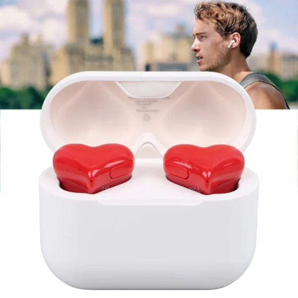 Wireless Earbuds Multifunction Stylish Lightweight Noise Canceling Stereo Heart Shaped Bluetooth Earphones - Image 2