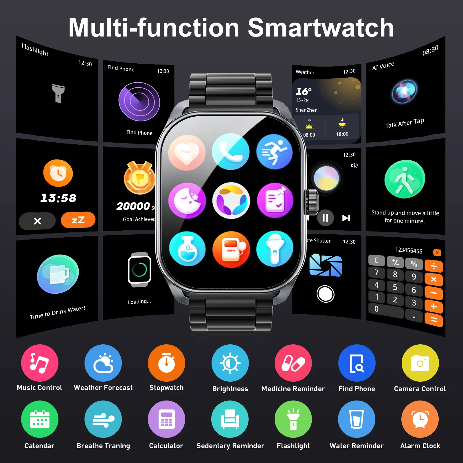 Karchilor 2024 Smart Watches For Men 2.01-inch curved screen Bluetooth call IP68 sports and fitness waterproof smartwatch - Image 6