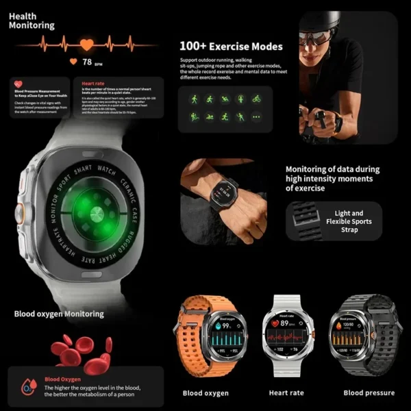 New Galaxy Watch 7 Ultra Smart Bracelet Men 32GB Memory GPS Trackr NFC HD Sapphire Screen Bluetooth call Smartwatchs For Samsung - Image 5