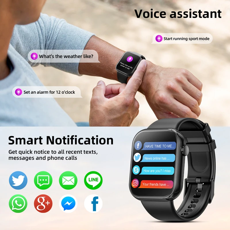 Karchilor 2024 Men'S Smartwatch Bluetooth Call Women'S 1.85 High-Definition Screen Sports Watch Suitable For Android Ios - Image 3