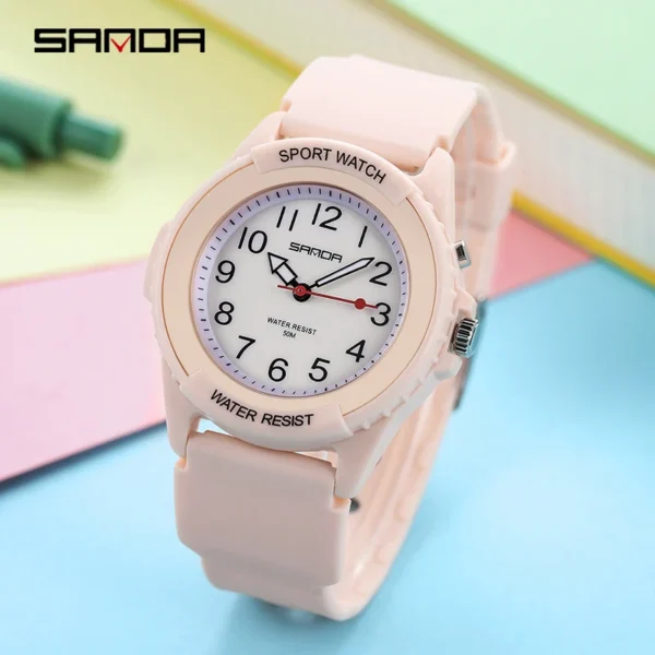 Fashion Sanda Relogio Masculino New Casual Mens Watches Simple Letters Resin Waterproof Quartz Wristwatches Man Clock - Image 3