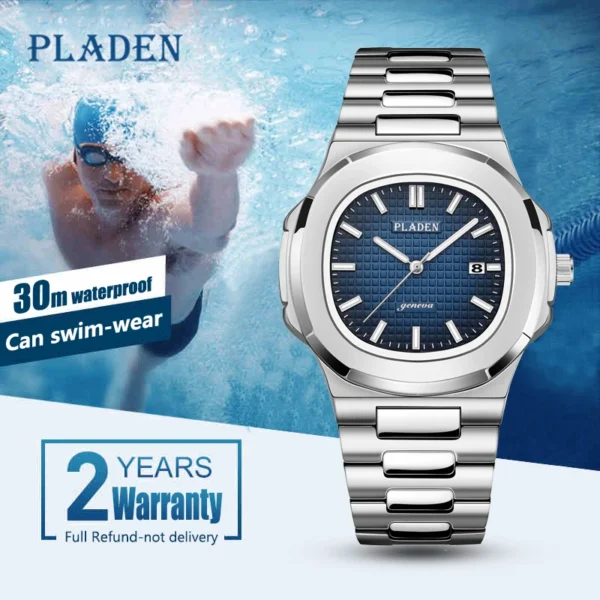 PLADEN Luxury Watches Men Top Brand High Quality Stainless Steel relogio masculino Fashion Waterproof Quartz Watch For Men 2023 - Image 4