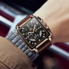 OLEVS Top Brand Male Watches Square Quartz Watch Watch For Men Waterproof Leather Strap Sport Clock Male Relogio Masculino - Image 4