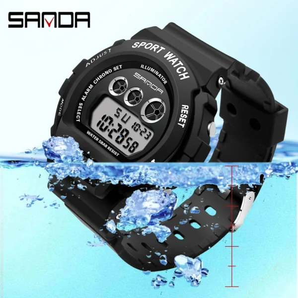 SANDA Outdoor Sports Watch Men LED Digital Watch Mens Waterproof Wristwatches Alarm Chrono Watches Mens Clock Relogio Masculino - Image 3