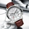 2023 New Mens Watches LIGE Top Brand Leather Chronograph Waterproof Sport Automatic Date Quartz Watch For Men Relogio Masculino - Image 2
