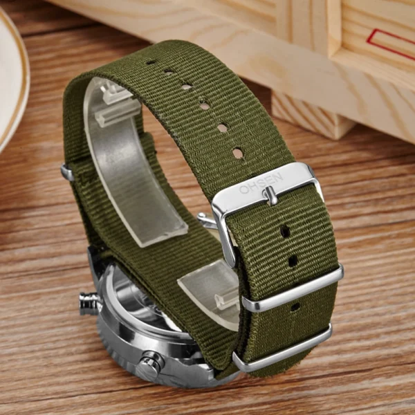 Outdoor Sport Watch Men Dual Time Waterproof Military Wristwatch Army Green Tactical Digital Quartz Watches Clocks reloj hombre - Image 3
