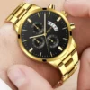 Men Fashion Watches With Calendar Full Steel Quartz Wristwatch Classic 3-Eyes Watches Sport Men Male Exquisite Relogio Masculino - Image 2