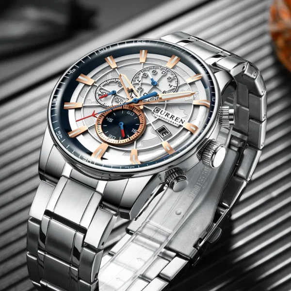 New Men Watches CURREN Brand Chronograph Quartz Watch Men Stainless Steel Waterproof Sports Clock Watches Business reloj hombre - Image 6