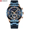 Curren Men's Watch Blue Dial Stainless Steel Band Date Mens Business Male Watches Waterproof Luxuries Men Wrist Watches for Men - Image 6