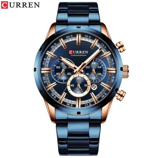 Curren Men's Watch Blue Dial Stainless Steel Band Date Mens Business Male Watches Waterproof Luxuries Men Wrist Watches for Men - Image 6