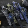 Fashion Quartz Digital Men Watch Dual time Army Green Sport Man Wristwatches reloj hombre Waterproof Led Male Diver Watches Gift - Image 6