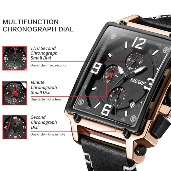 Fashion New Creative Men Watch Top Brand Luxury Chronograph Quartz Watches Clock Leather Sport Army Military Wrist Saat - Image 2