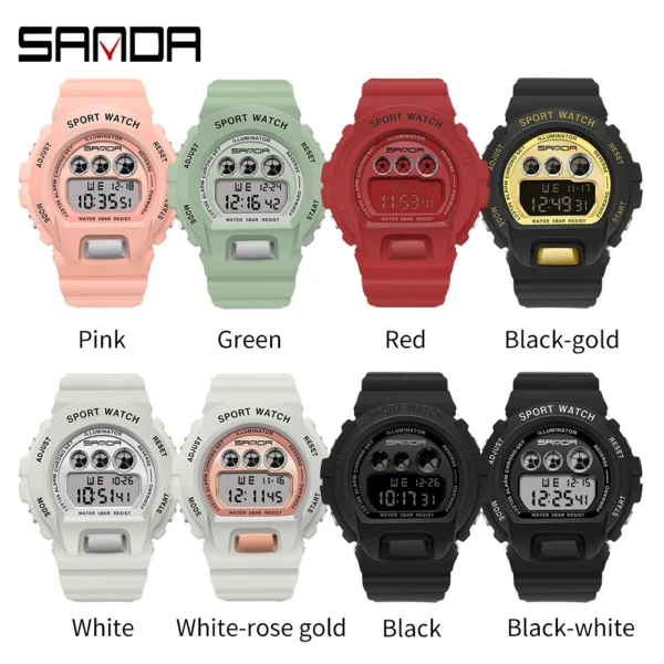 SANDA Outdoor Sports Watch Men LED Digital Watch Mens Waterproof Wristwatches Alarm Chrono Watches Mens Clock Relogio Masculino - Image 5