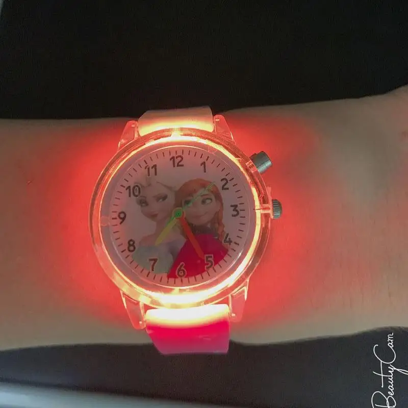 Frozen Princess Elsa Children Cartoon Watches Spiderman Colorful Light Source Boys Watch Girls Kids Party Gift Clock Wristwatch - Image 6