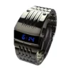 Fashion Blue LED Display Wide Stainless Steel Band Men Digital Wrist Watch Gift - Image 4