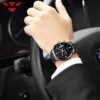 NIBOSI Stainless Steel Black Quartz Watch Mens Watches Top Brand Luxury Chronograph Wristwatches Male Relogio Masculino 2309 - Image 4
