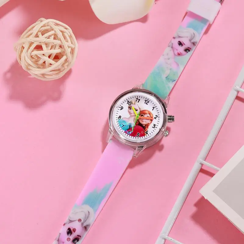 Frozen Princess Elsa Children Cartoon Watches Spiderman Colorful Light Source Boys Watch Girls Kids Party Gift Clock Wristwatch - Image 2