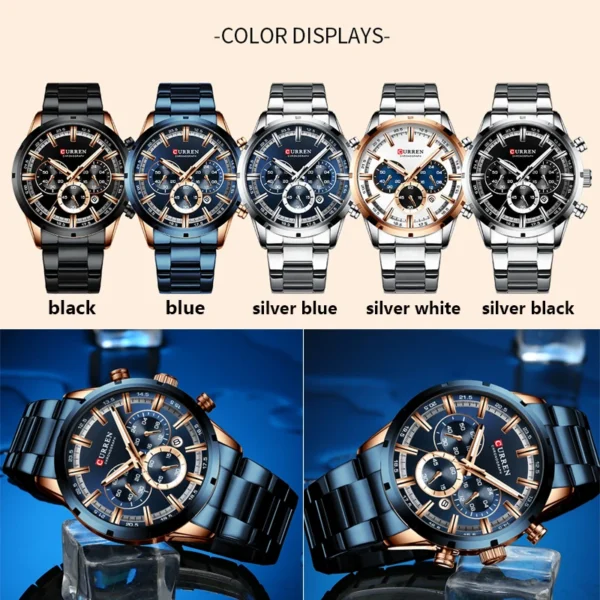Relogio Masculino CURREN Hot Fashion Mens Watches Top Brand Luxury Wrist Watch Quartz Clock Watch Men Waterproof Chronograph - Image 6