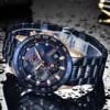 LIGE Men Watches Top Brand Luxury Stainless Steel Blue Waterproof Quartz Watch Men Fashion Chronograph Male Sport Military Watch - Image 3