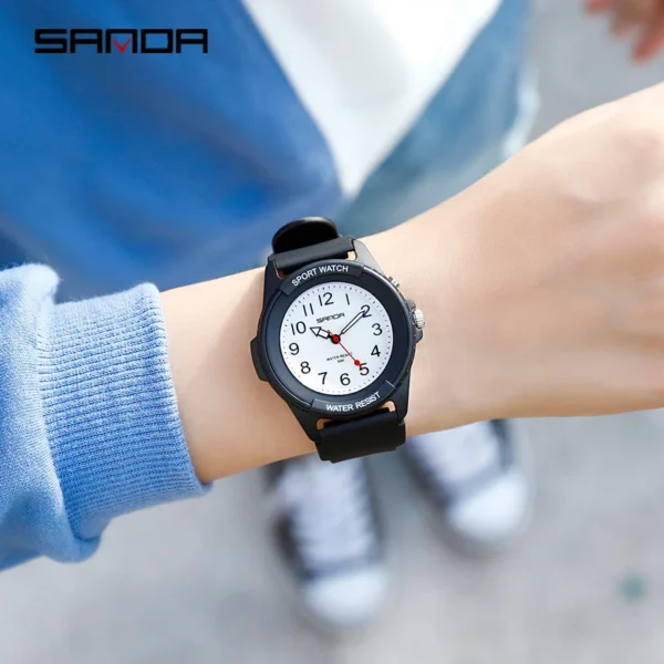 Fashion Sanda Relogio Masculino New Casual Mens Watches Simple Letters Resin Waterproof Quartz Wristwatches Man Clock - Image 6