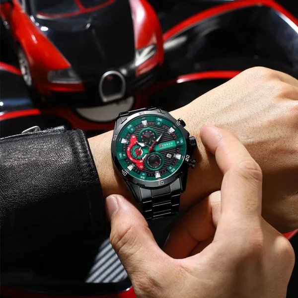 CURREN Fashion Sports Watches for Man Casual Stainless Steel Band Chonograph Wristwatches Luminous Male Clock - Image 4