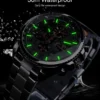 Forsining Three Dial Calendar Stainless Steel Men Mechanical Automatic Wrist Watches Top Brand Luxury Military Sport Male Clock - Image 6