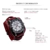 New Retro Mens Watches Genuine Leather Wide Watchband Wristwatch Fashion Punk Style Quartz Watch For Men 2023 Cowhide Bangles - Image 2