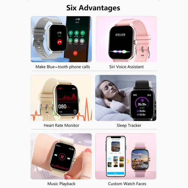Original 1.83'' Smart Watch Clock Fitness Heart Monitor Sport Smartwatch Bluetooth Calls Watches for Men Women PK Amazfit 2024 - Image 2