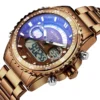 2023 New Stryve 8020 Luxury Men Watch Stainless Steel Dual Display Waterproof Quartz Digital Sports Watch reloj hombre