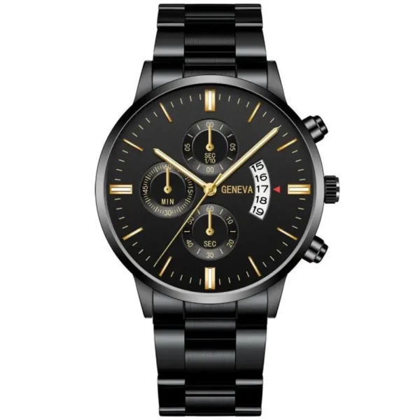 GENEVA Fashion Mens Watch Casual Calendar Military Sports Quartz Wristwatch Stainless Relogio Masculino Best Selling Clock Saati - Image 5