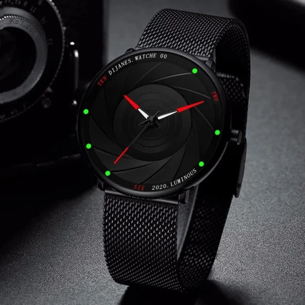 2023 Minimalist Mens Fashion Watches Ultra Thin Stainless Steel Mesh Belt Quartz Wrist Watch Men Business Watch Montre Homme - Image 3