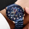 LIGE Men Watches Top Brand Luxury Stainless Steel Blue Waterproof Quartz Watch Men Fashion Chronograph Male Sport Military Watch - Image 4
