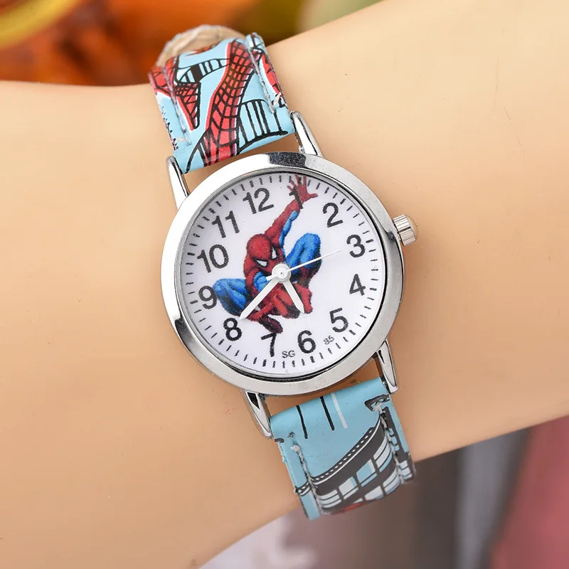 Disney SpiderMan Watch Cute Cartoon Watch Kids Watches Boys Christmas Gift Leather Quartz Watch - Image 4