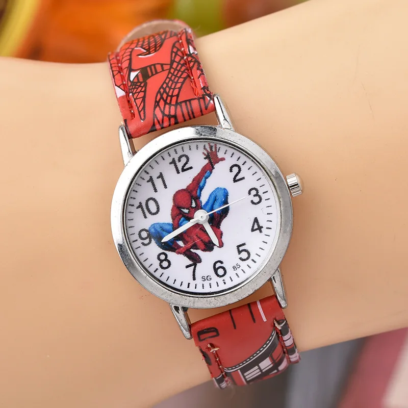Disney SpiderMan Watch Cute Cartoon Watch Kids Watches Boys Christmas Gift Leather Quartz Watch - Image 3