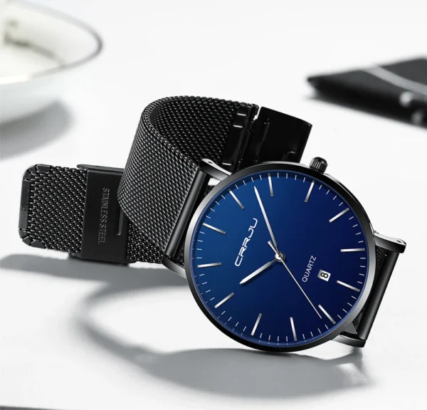 Relogio Masculino New CRRJU Fashion Mens Watches Luxury Top Brand Business Blue Quartz Watch Mens Casual Waterproof Cool Watch - Image 5