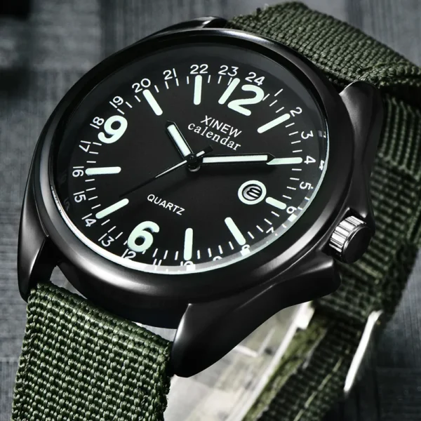 Man Watch 2022 XINEW Men Watches Fashion Luminous Date Quartz Watch Army Soldier Military Nylon Strap Watches Men Sports Watches - Image 4