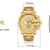 Golden Stainless Steel Quartz Watch Men Waterproof Military Mens Wrist Watches Top Luxury Brand Cagarny Casual Man Watch Clock - Image 5
