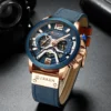 CURREN Casual Sport Watches for Men Blue Top Brand Luxury Military Leather Wrist Watch Man Clock Fashion Chronograph Wristwatch - Image 4
