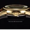 Men Wrist Watches Luxury Golden Skeleton Mechanical Steampunk Male Clock Automatic Wristwatch Leather Strap Herren Horloges - Image 3