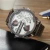 Oulm Large Dial Super Big Male Watch Dual Time Zone Luxury Brand Men's Wristwatch Small Dials for Decoration Men Quartz Watches - Image 4