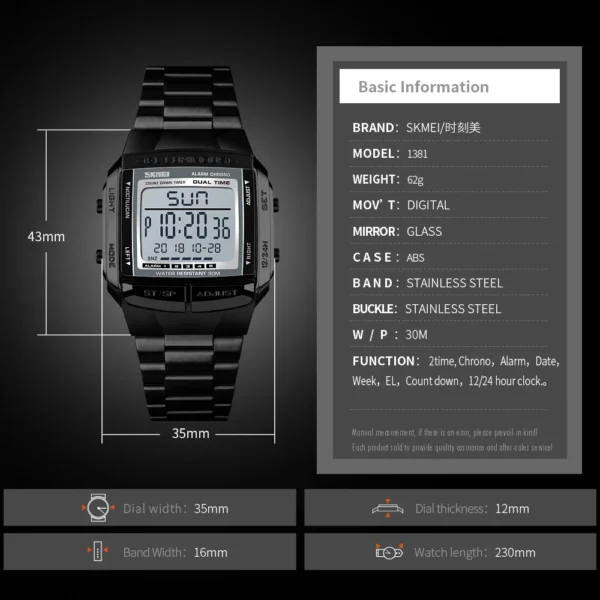SKMEI Military Sports Watches Electronic Mens Watches Top Brand Luxury Male Clock Waterproof LED Digital Watch Relogio Masculino - Image 5