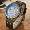Retro Style Men Automatic Mechanical Watch Skeleton Steampunk Genuine Leather Band Mens Self Winding Wrist Watches Men Reloj - Image 6