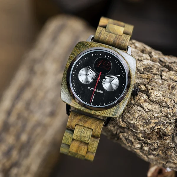 relogio masculino BOBO BIRD Men Watch Stylish Wooden Timepieces Mens Wrist Watches in Wood Gift Box erkek kol saati LOGO Custom - Image 2