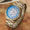 Retro Style Men Automatic Mechanical Watch Skeleton Steampunk Genuine Leather Band Mens Self Winding Wrist Watches Men Reloj - Image 5