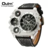 Oulm Unique Designer Brand Male Sports Watch Multiple Time Zone Quartz Watches Big Dial Casual Wristwatch Mens Military Watch - Image 6