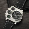Oulm Unique Designer Brand Male Sports Watch Multiple Time Zone Quartz Watches Big Dial Casual Wristwatch Mens Military Watch - Image 5